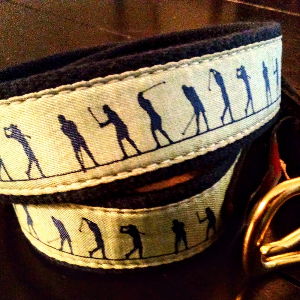 Vineyard Vines Canvas Golf Belt with Brass Buckle